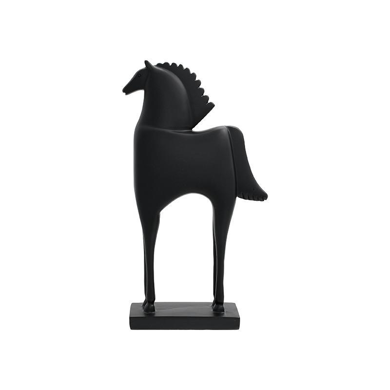 Επιτραπέζιο Διακοσμητικό Φιγούρα Αλόγου FL7220 σε Μαύρο 13x5x27εκ.