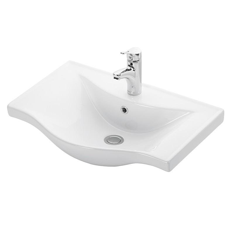 Νιπτήρας Μπάνιου BASIC 65 Λευκή γυαλιστερή πορσελάνη 65x46 εκ.