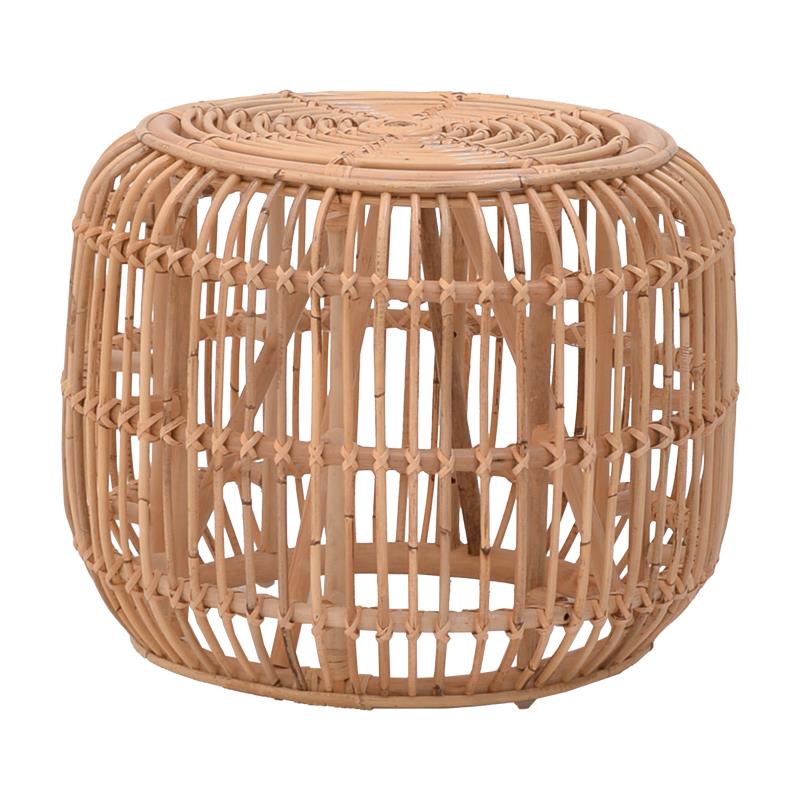 Σκαμπό Rajesty rattan pe σε φυσική απόχρωση Φ60x46εκ