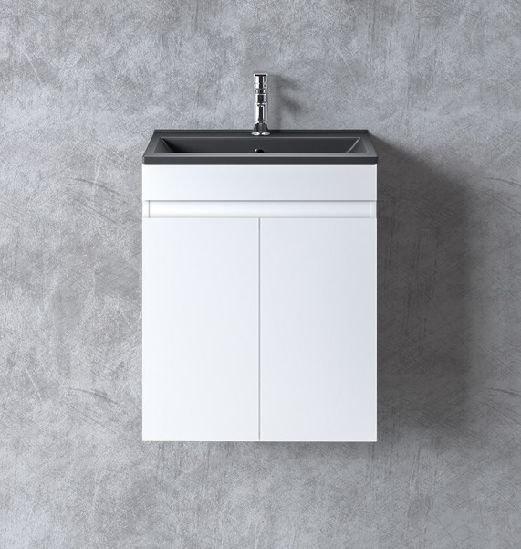 Πάγκος μπάνιου με Νιπτήρα OMEGA 50 Λευκό Γυαλιστερό 47x44x60 εκ.