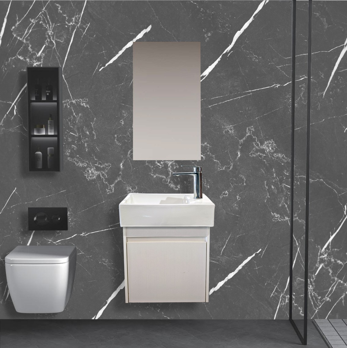 Σετ Επίπλου Mπάνιου KAREN 45 Λευκό