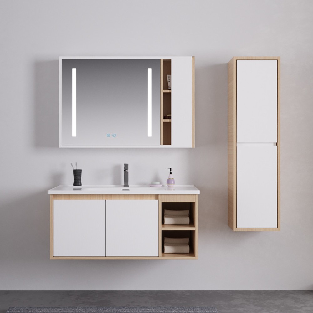 Σετ Επίπλου Mπάνιου VERA 100 Plywood Λευκό - Sonoma