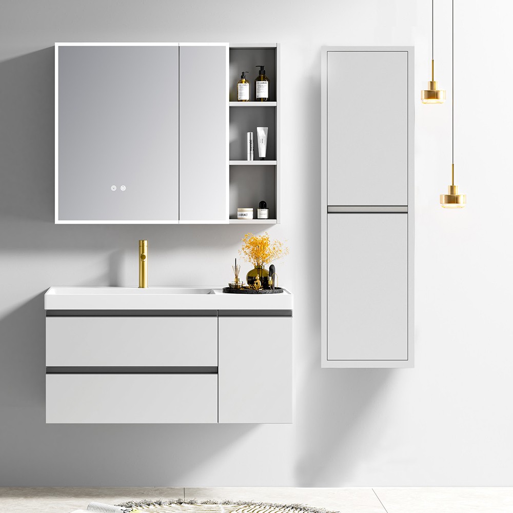 Σετ Επίπλου Mπάνιου SARON 100 Plywood Light Grey