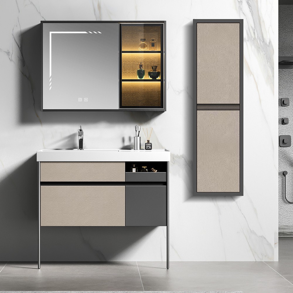 Σετ Επίπλου Mπάνιου ELITE 100 Plywood Smoke Grey