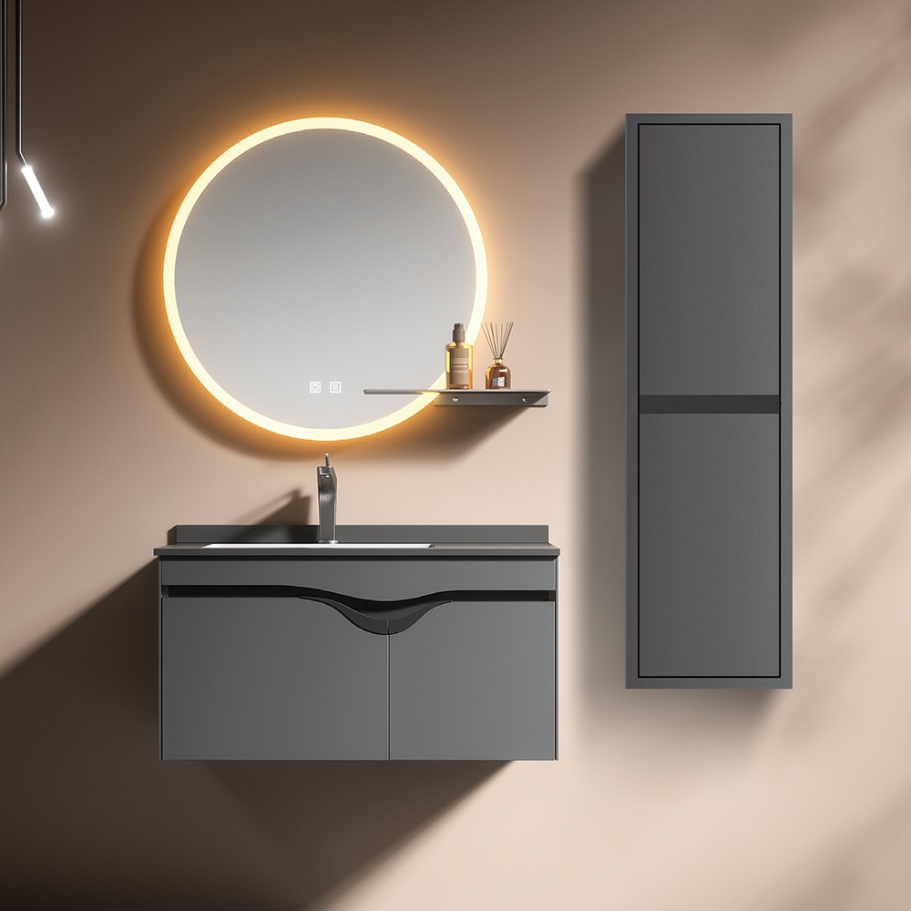 Σετ Επίπλου Mπάνιου DIVA 80 Plywood Ανθρακί