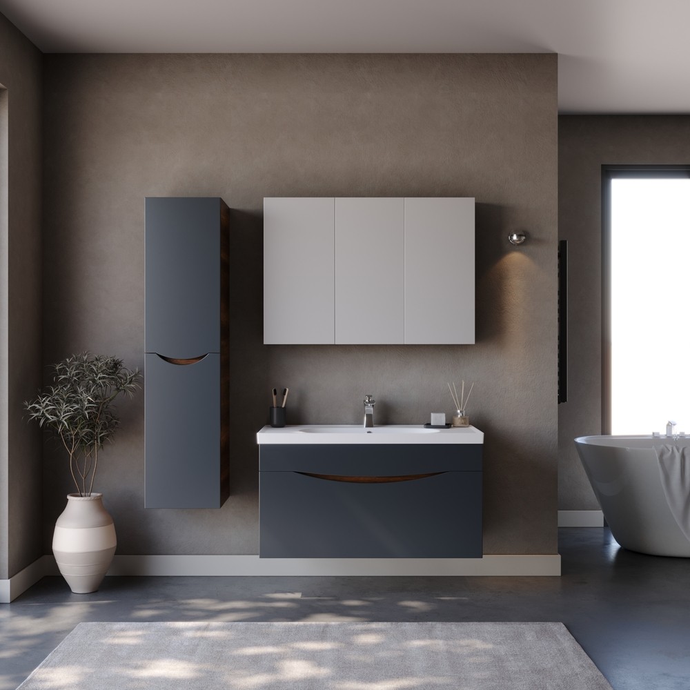 Σετ Έπιπλο Μπάνιου SMILE 100 Ανθρακί - Barok Σετ Έπιπλο Μπάνιου SMILE 100 Ανθρακί - Barok