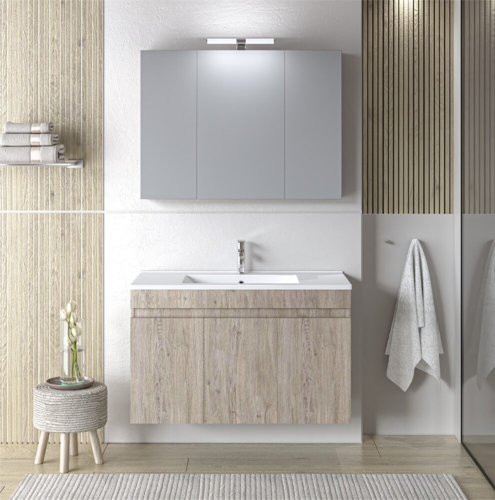 Σετ Έπιπλο Μπάνιου OMEGA 90 Beige Oak Σετ Έπιπλο Μπάνιου OMEGA 90 Beige Oak