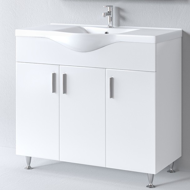 Πάγκος μπάνιου με Νιπτήρα SIENA 100 Λευκό Πάγκος μπάνιου με Νιπτήρα SIENA 100 Λευκό