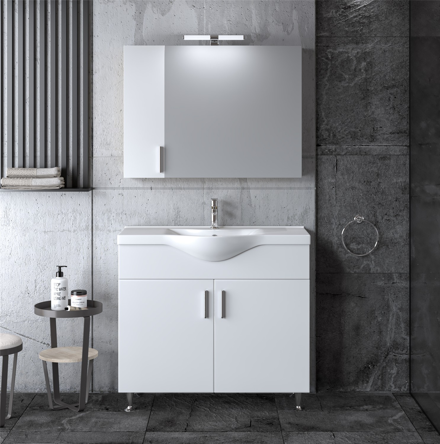 Σετ Επίπλου Mπάνιου SIENA 90 Λευκό Σετ Επίπλου Mπάνιου SIENA 90 Λευκό