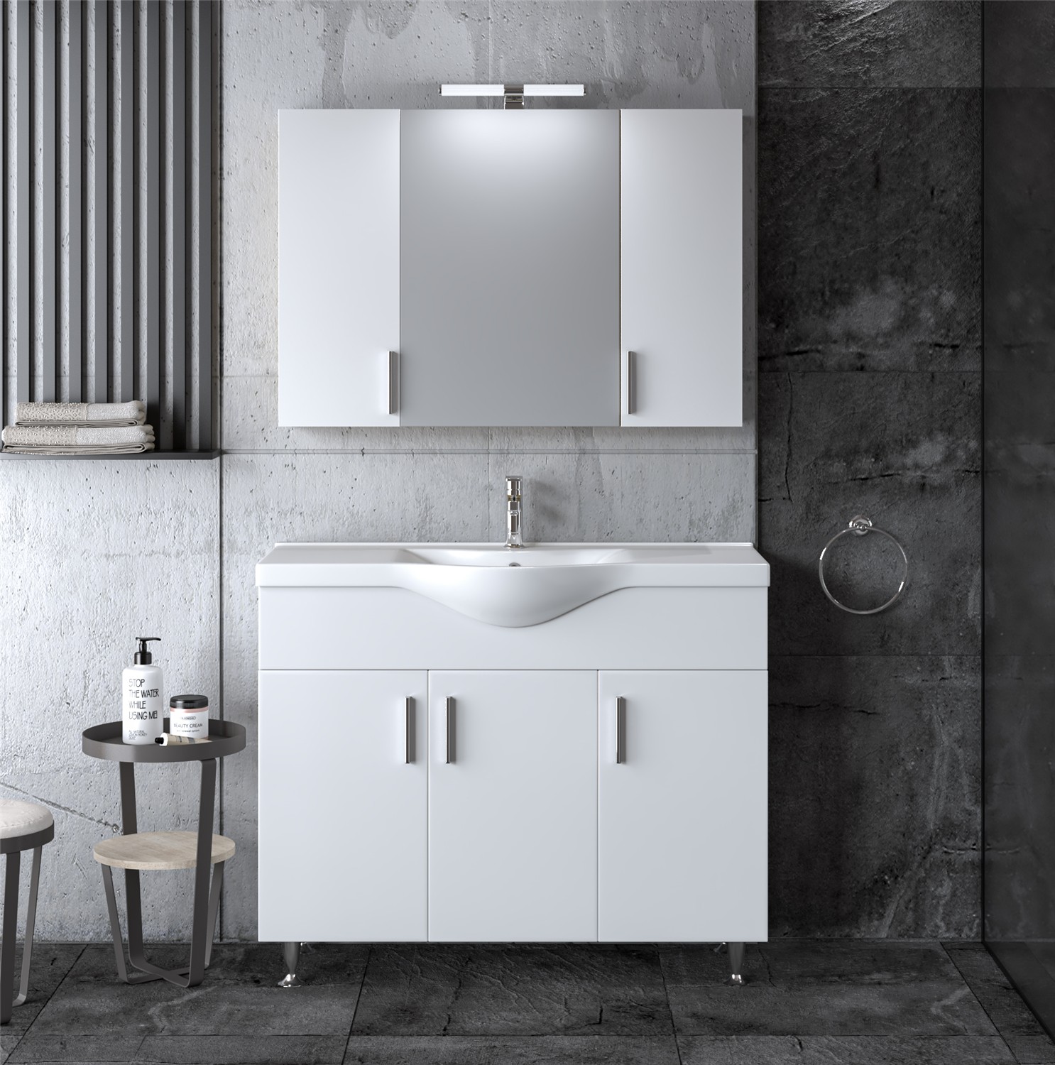 Σετ Επίπλου Mπάνιου SIENA 100 Λευκό Σετ Επίπλου Mπάνιου SIENA 100 Λευκό