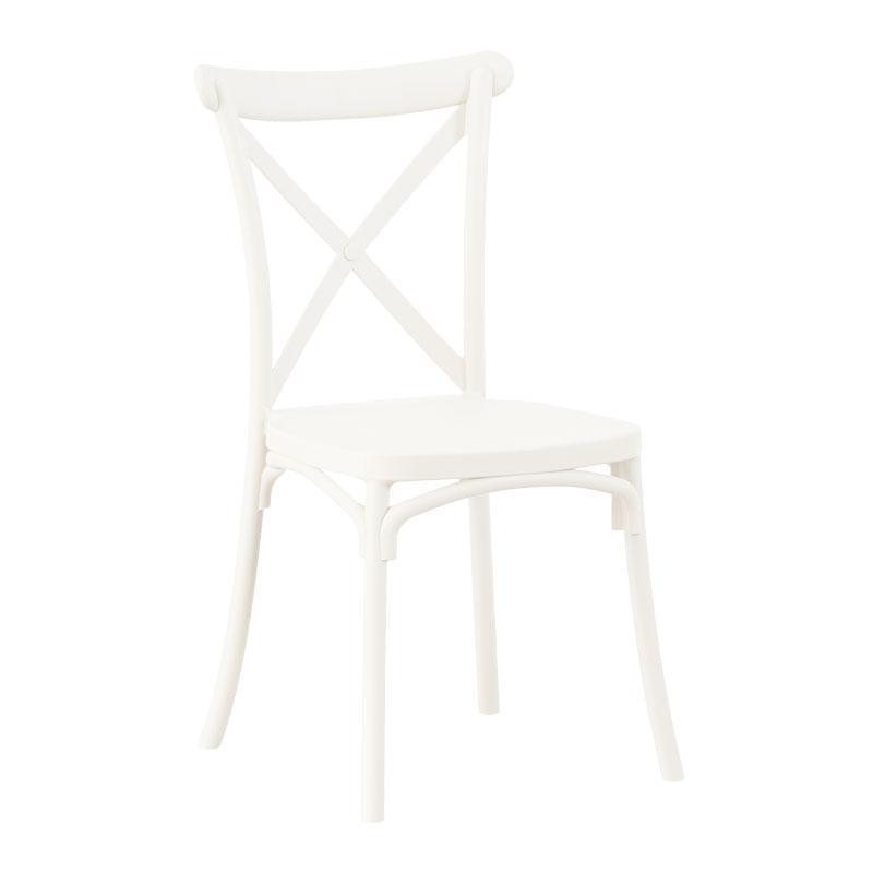 Καρέκλα Cross Fylliana FL66 Λευκό Πολυπροπυλενίου 42x48x90 εκ.