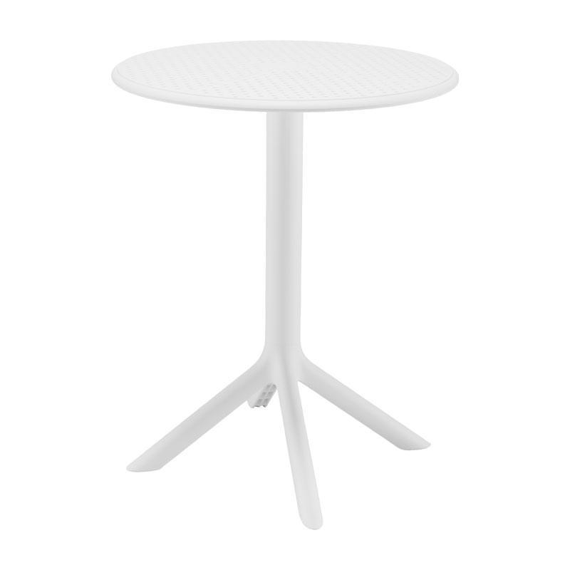 Τραπέζι FL809 Fylliana Στρογγυλό Πολυπροπυλενίου Λευκό 60x60x75 εκ.