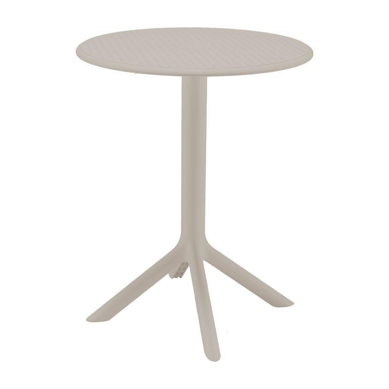 Τραπέζι FL809 Fylliana Στρογγυλό Πολυπροπυλενίου Μπέζ 60x60x75 εκ.