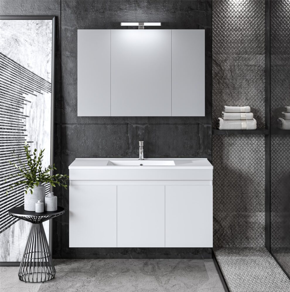 Σετ Έπιπλο Μπάνιου OMEGA 120 Λευκό Γυαλιστερό