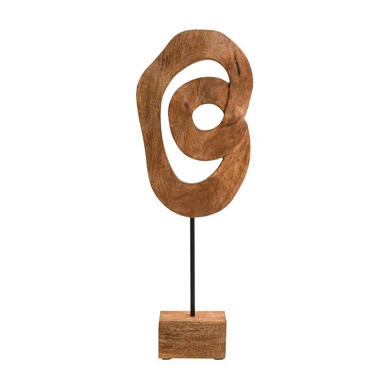 Διακοσμητικό FL0068 Fylliana Ξύλινο σε Φυσικό χρώμα με Αντικέ φινίρισμα 20x7x56εκ