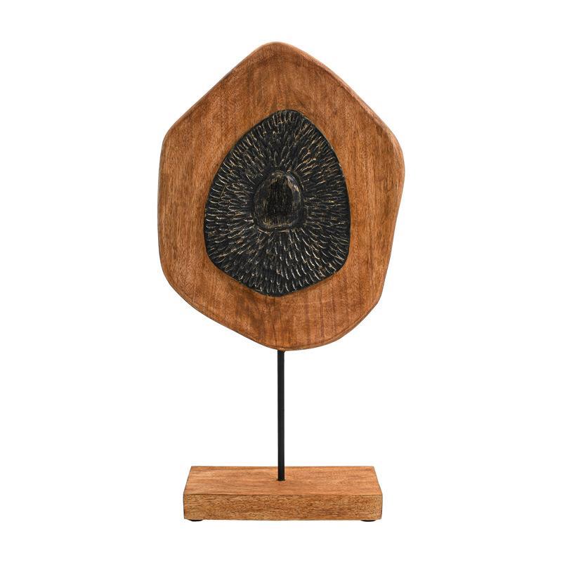 Διακοσμητικό FL0070 Fylliana Ξύλινο σε Μαύρο-Φυσικό Αντικέ φινίρισμα 29x10x54εκ