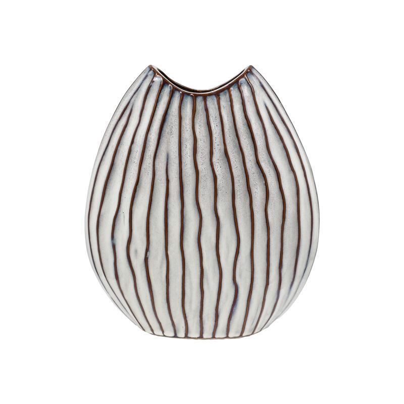 Κεραμικό Βάζο FL525 Fylliana Λευκό - Γκρί 23x9x26 εκ.