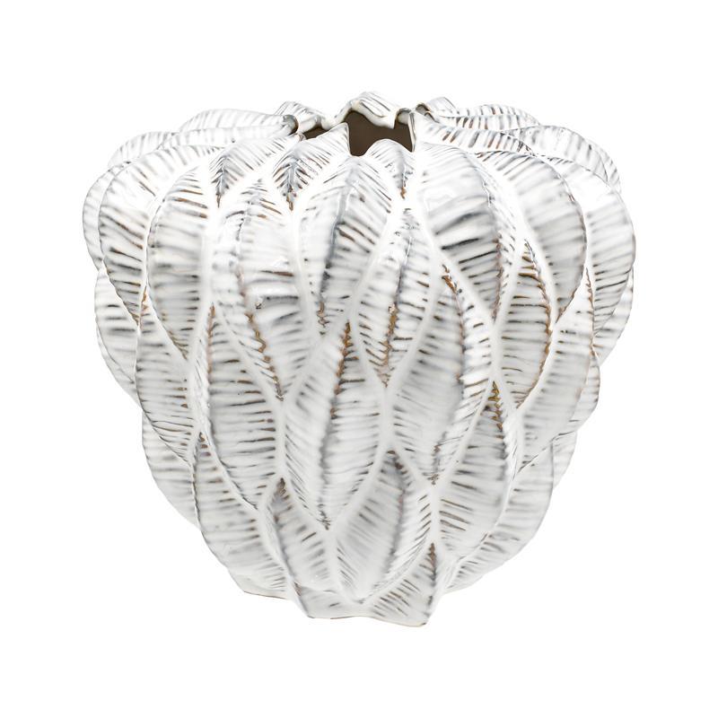 Κεραμικό Βάζο FL23913 Fylliana Λευκό Φ25x23 εκ.