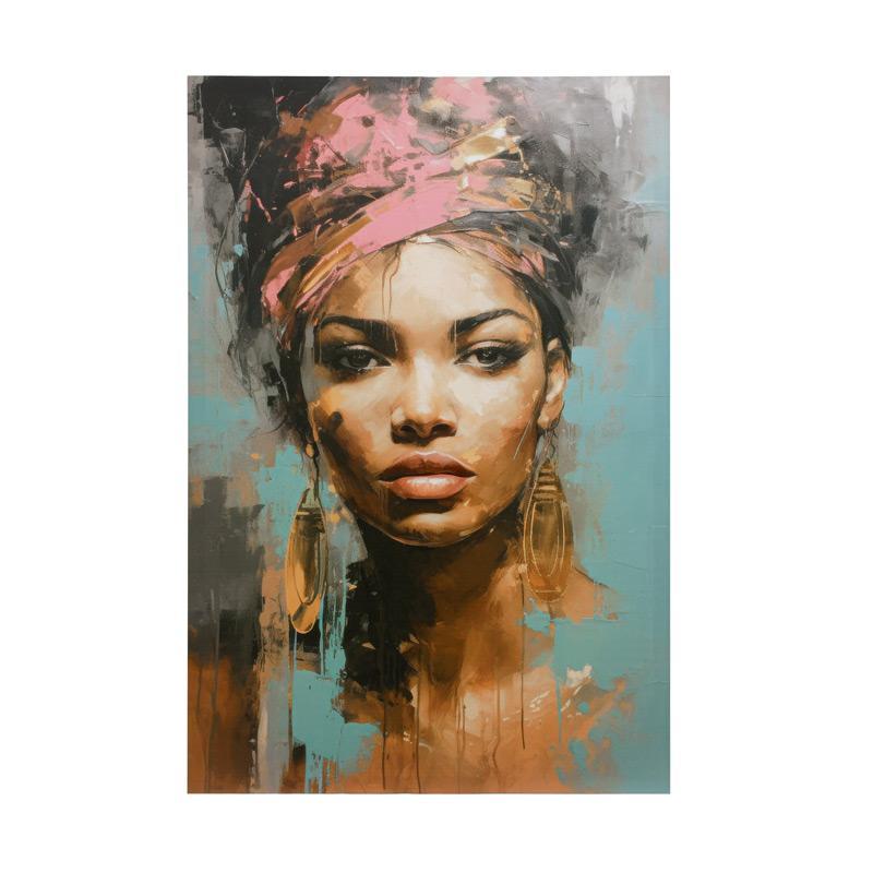 Πίνακας σε Καμβά με Εκτύπωση FL246005 Fylliana σε Βεραμάν -Καφέ -Ρόζ 60x3x90εκ.