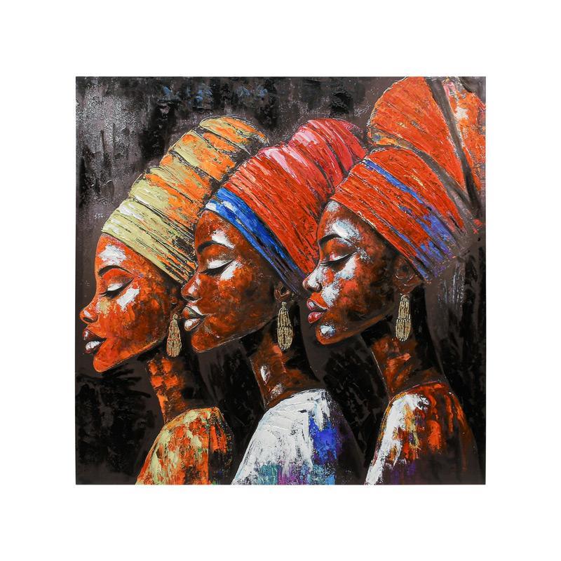 Πίνακας σε Καμβά με Εκτύπωση FL246005-2 Fylliana σε Μαύρο -Κόκκινο -Κίτρινο 80x3x80εκ.