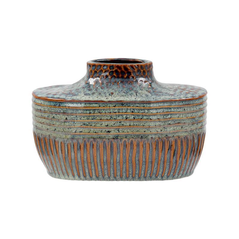 Κεραμικό Βάζο FL23764 Fylliana Πράσινο - Καφέ  31x11x20 εκ.