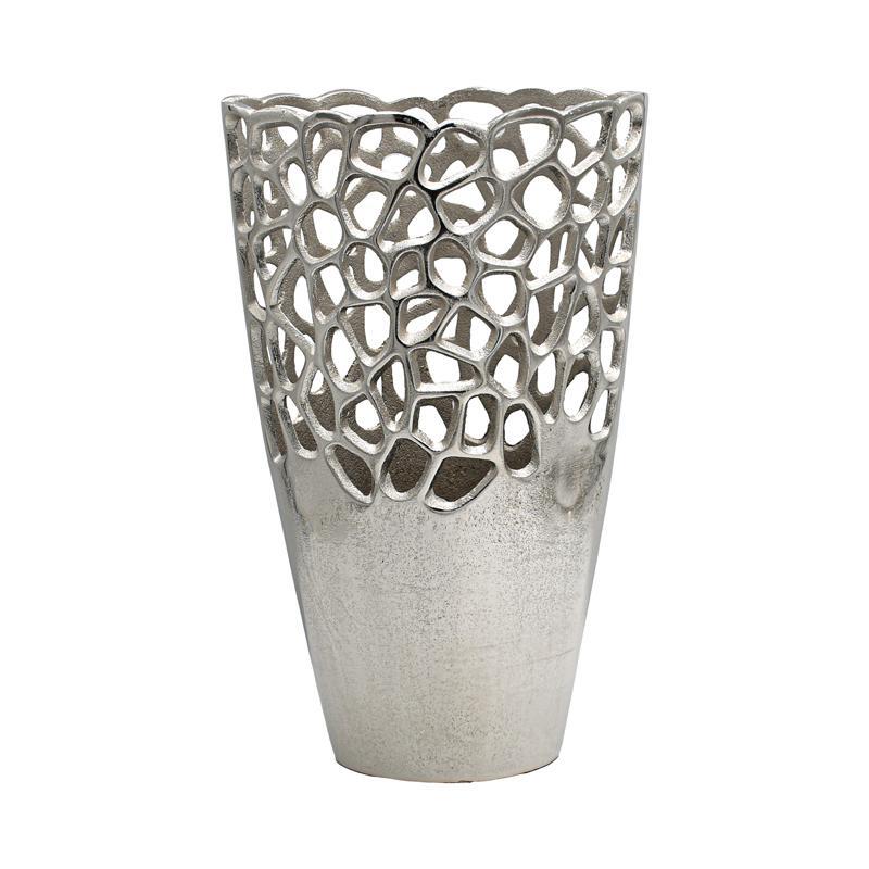Μεταλλικό Βάζο FL8852 Fylliana Ασημί 24x14x39 εκ.
