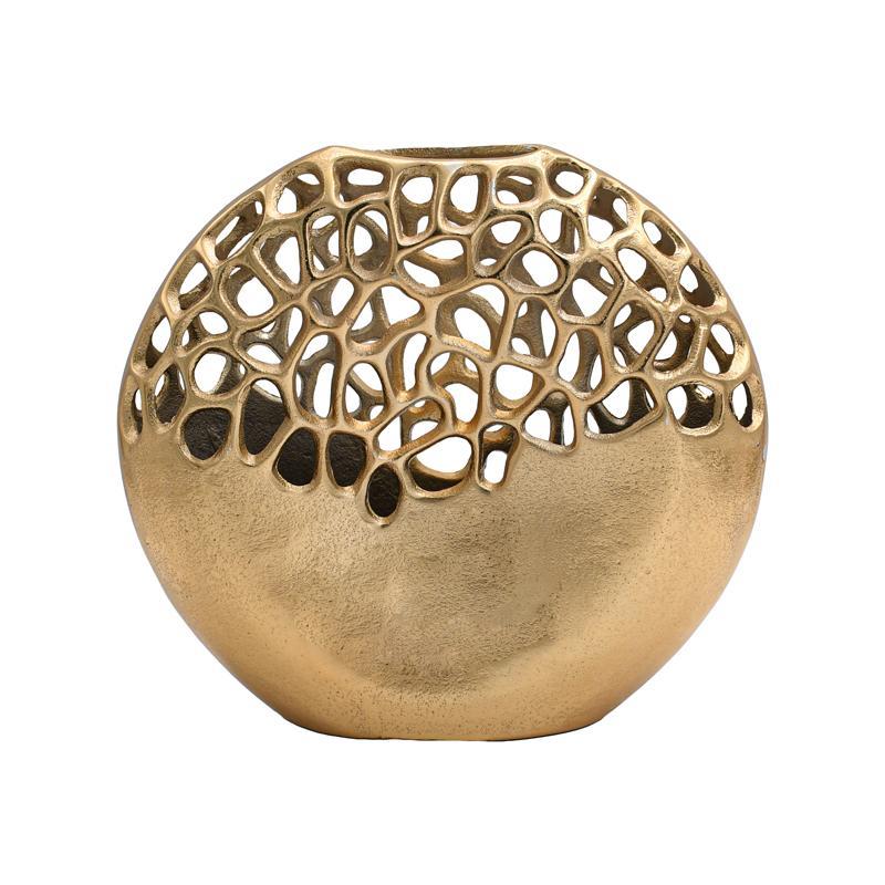 Μεταλλικό Βάζο FL8858 Fylliana Χρυσό 30x8x27 εκ.