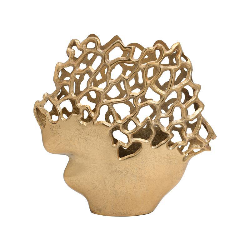 Μεταλλικό Βάζο FL8878 Fylliana Χρυσό 33x9x32 εκ.