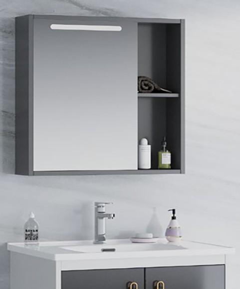 Καθρέπτης μπάνιου ISABEL 60 Led Anthracite 60x64 εκ.