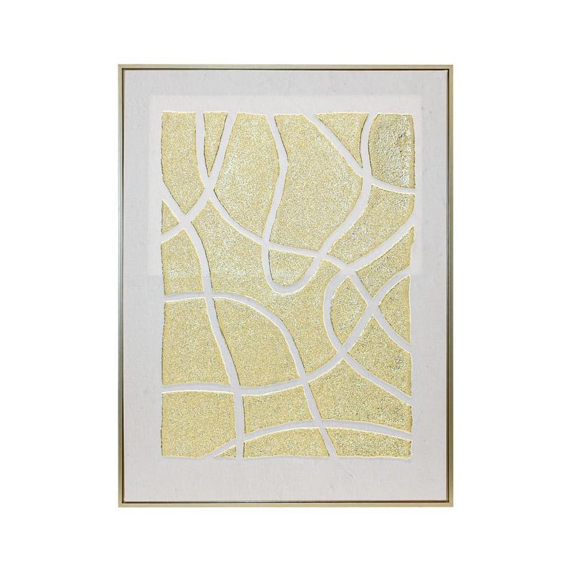 Πίνακας σε Καμβά FL246991 Fylliana με Πλαστικό Πλαίσιο σε Χρυσό και Λευκό 60x3x80εκ.