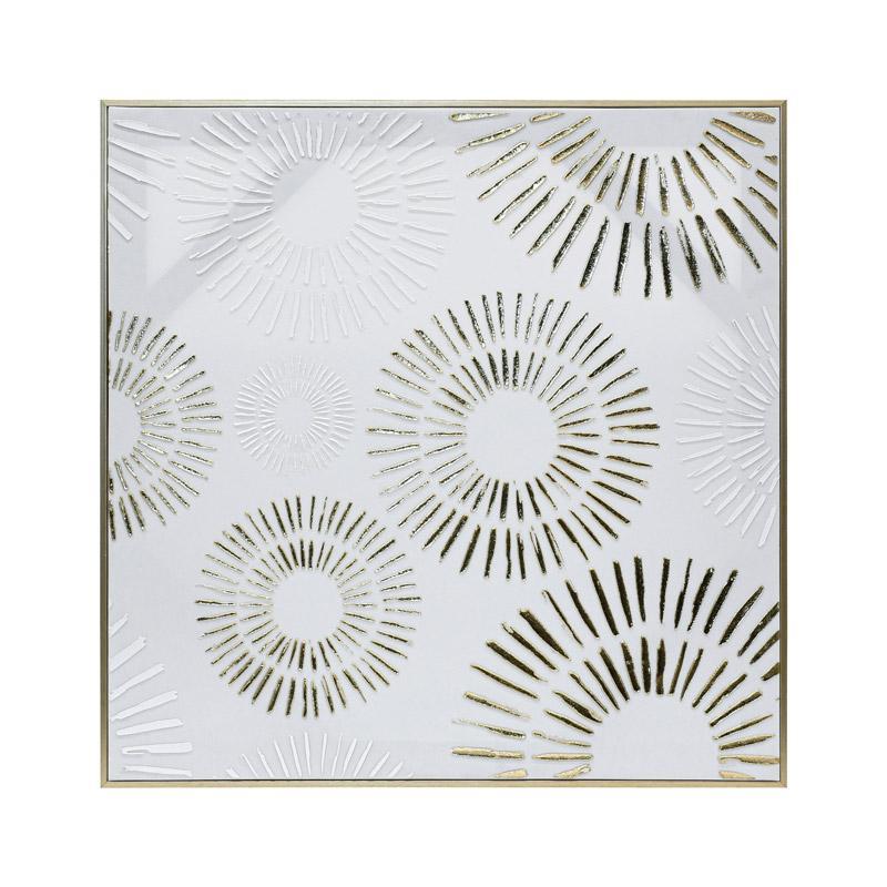 Πίνακας σε Καμβά FL247443 Fylliana με Πλαστικό Πλαίσιο σε Χρυσό και Λευκό 60x3x60εκ.