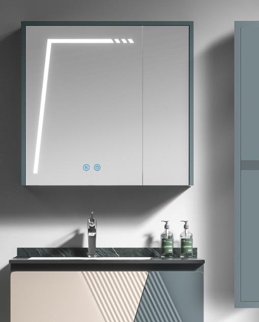 Καθρέπτης μπάνιου VICTORIA 80 Led Πετρόλ 80x14x70 εκ.