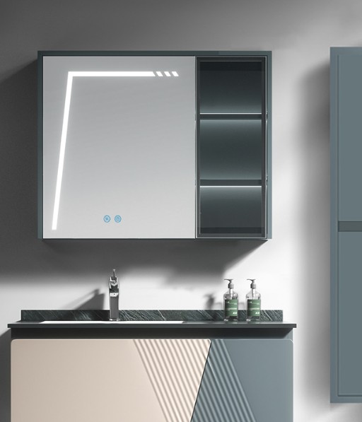 Καθρέπτης μπάνιου VICTORIA 90 Led Πετρόλ 90x14x70 εκ.