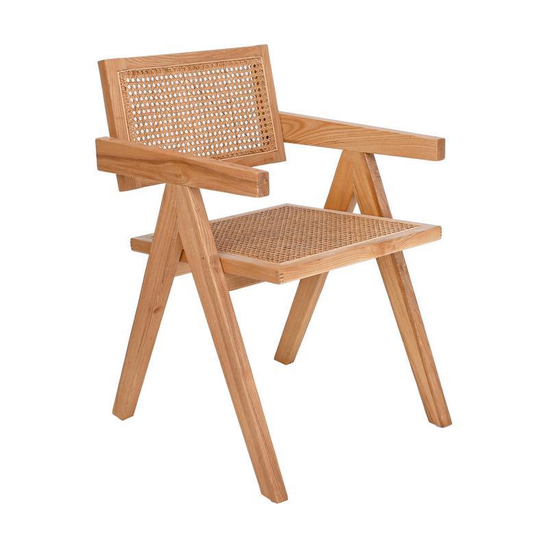 Καρέκλα με Μπράτσα Evergreen Fylliana Μασίφ Ξύλο Οξιάς σε Φυσικό χρώμα 52x59x80εκ.