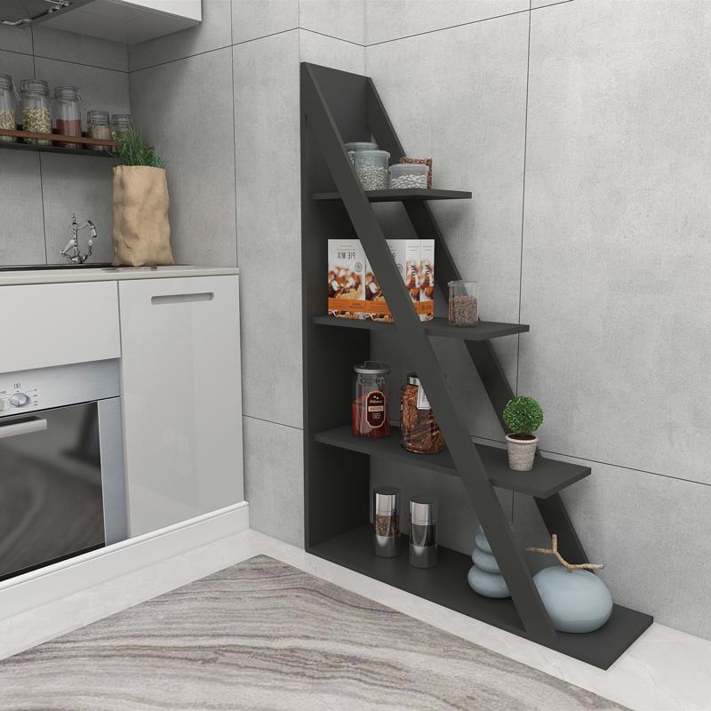 Βιβλιοθήκη Quina σε ανθρακί απόχρωση 100x30x150εκ