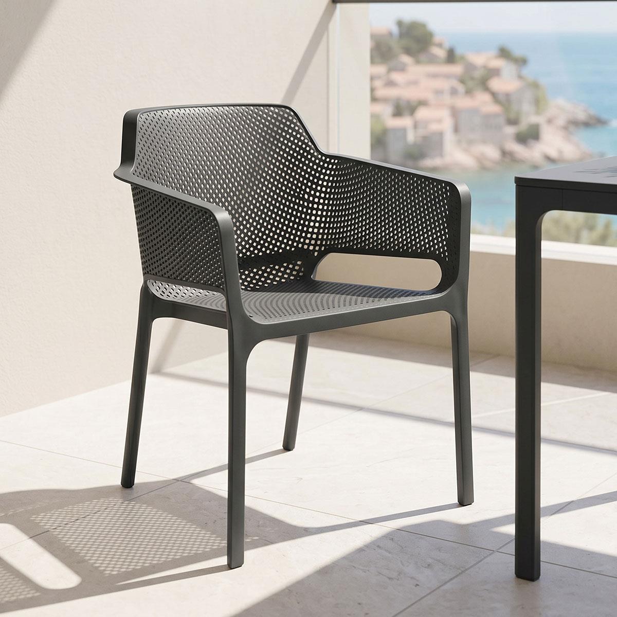 Καρέκλα - Πολυθρόνα Oviez pp σε ανθρακί απόχρωση 59x58x79 εκ.