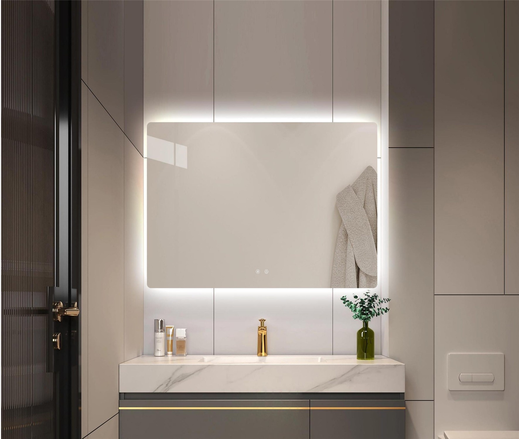 Καθρέπτης μπάνιου L-02 LED 100x70 εκ. Καθρέπτης μπάνιου L-02 LED 100x70 εκ.