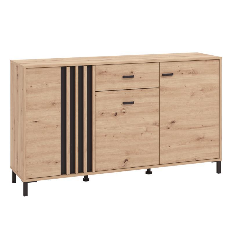 Κομότα - Μπουφές Laval 157 3K1F3V Artisan Oak - Μαύρο 157x40x90 εκ.