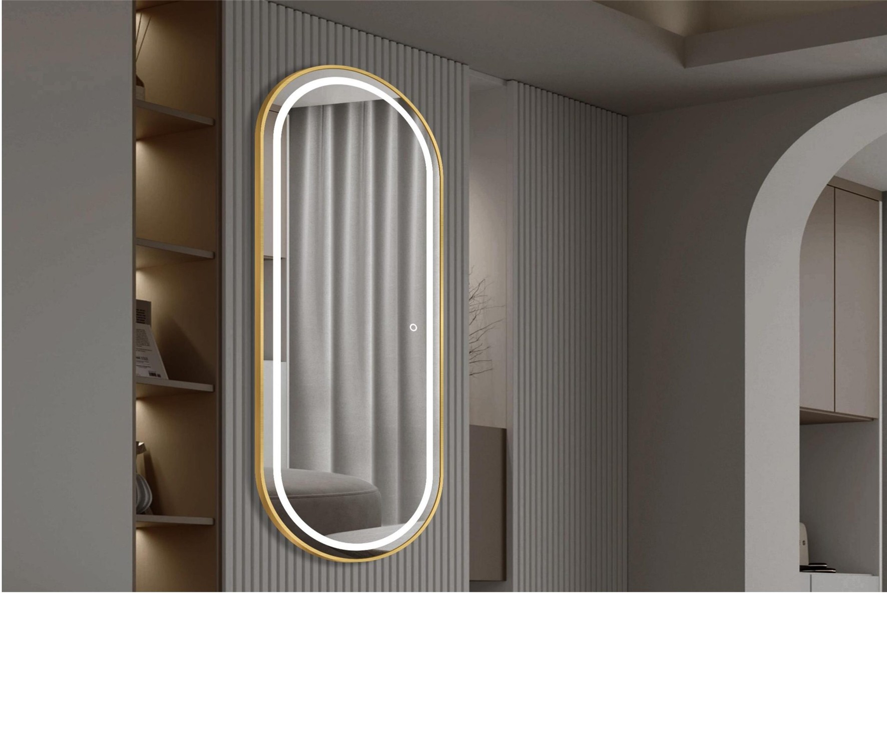 Καθρέπτης τοίχου LED F-02 Οβάλ 60x160 εκ.