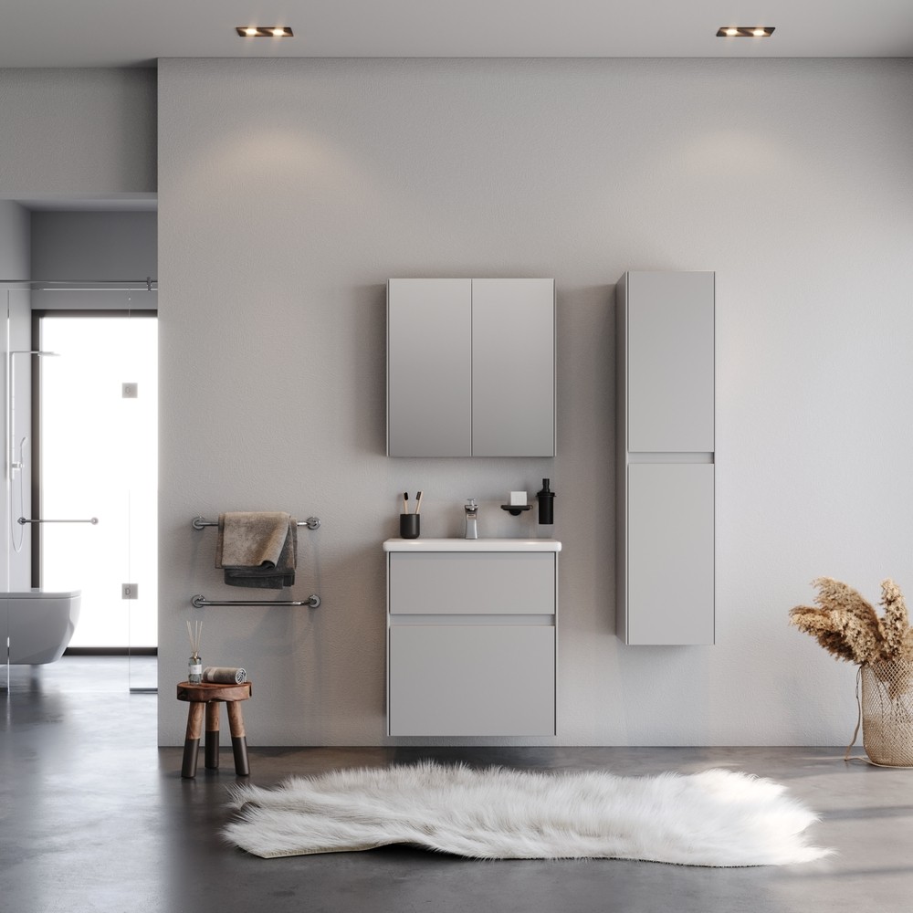 Σετ Επιπλο Μπάνιου MALAGA 65 MDF Γκρί Σετ Επιπλο Μπάνιου MALAGA 65 MDF Γκρί