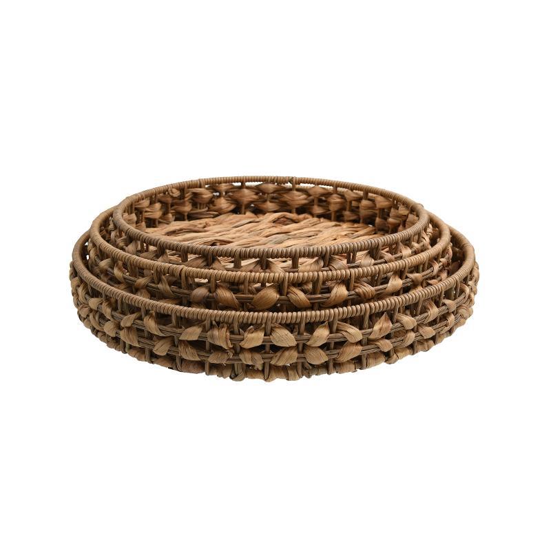 Σετ 3τεμ Ψάθινοι Δίσκοι Boho FL24361 Fylliana Φυσικό χρώμα 39x39x6 εκ. 34x34x5.5 εκ. 30x30x5.5 εκ.