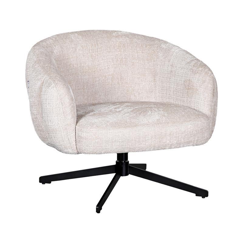 Πολυθρόνα Περιστρεφόμενη Malena Fylliana Κρέμ ύφασμα 73x84x68εκ