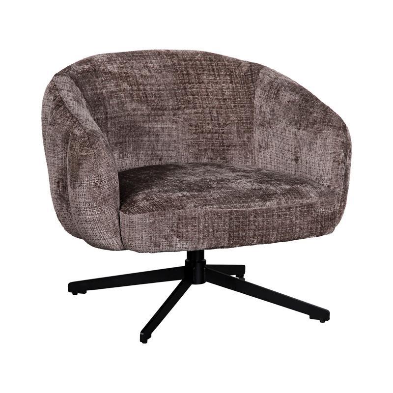 Πολυθρόνα Περιστρεφόμενη Malena Fylliana Μπέζ-Καφέ ύφασμα 73x84x68εκ