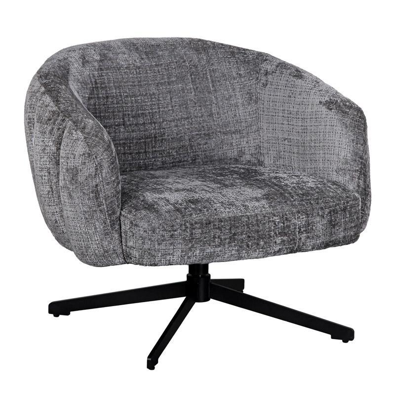 Πολυθρόνα Περιστρεφόμενη Malena Fylliana Ανοιχτό Γκρί ύφασμα 73x84x68εκ