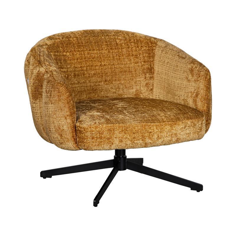 Πολυθρόνα Περιστρεφόμενη Malena Fylliana Μουσταρδί ύφασμα 73x84x68εκ