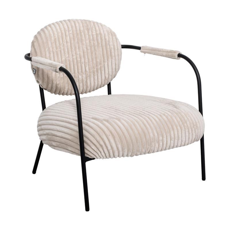 Πολυθρόνα FL812 Fylliana Μπέζ ύφασμα με Μεταλλικά πόδια 76x76x77εκ