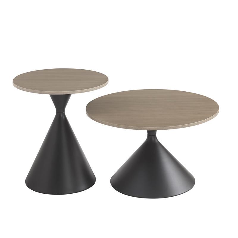 Σετ Τραπεζάκια σαλονιού FL8301 Fylliana 2 τμχ σε Ανοιχτό Καφέ 50x50x55εκ & 70x70x40εκ.