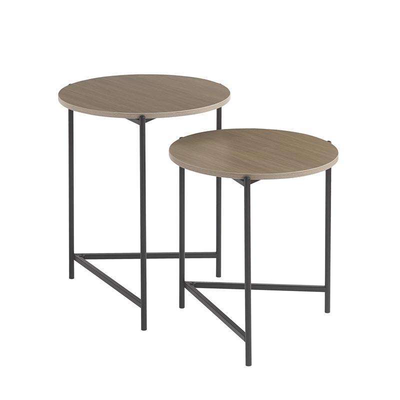 Σετ Τραπεζάκια σαλονιού FL6402 Fylliana 2 τμχ σε Ανοιχτό Καφέ 45x45x50εκ & 50x50x60εκ.