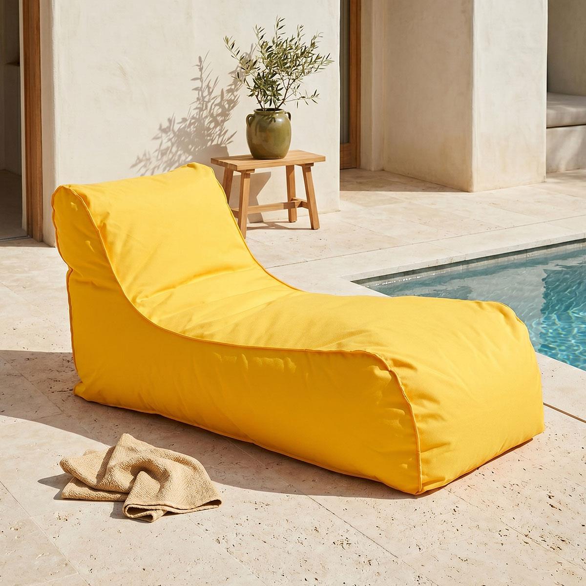 Πουφ ξαπλώστρα Lara αδιάβροχο σε κίτρινη απόχρωση 60x150x40εκ.