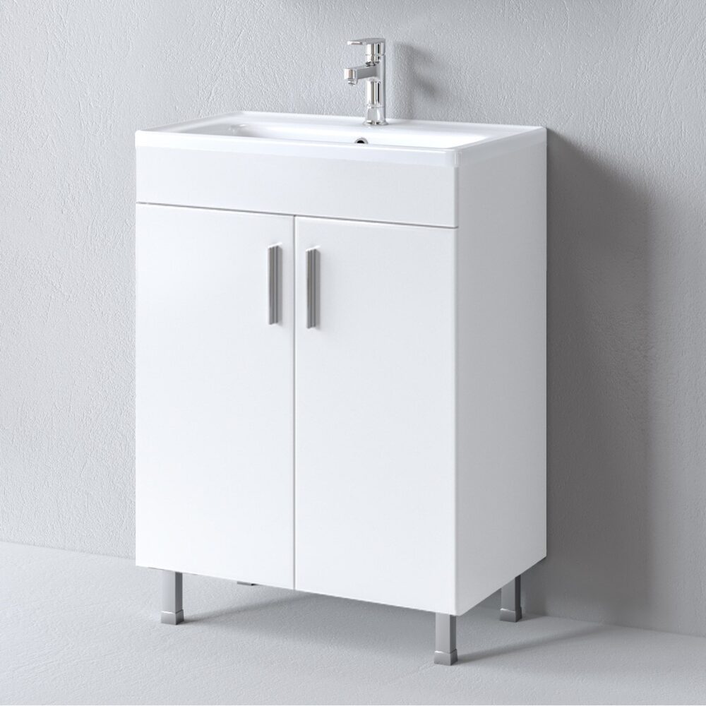 Πάγκος μπάνιου με νιπτήρα Skopelos 80 Λευκό 80x36x85εκ.